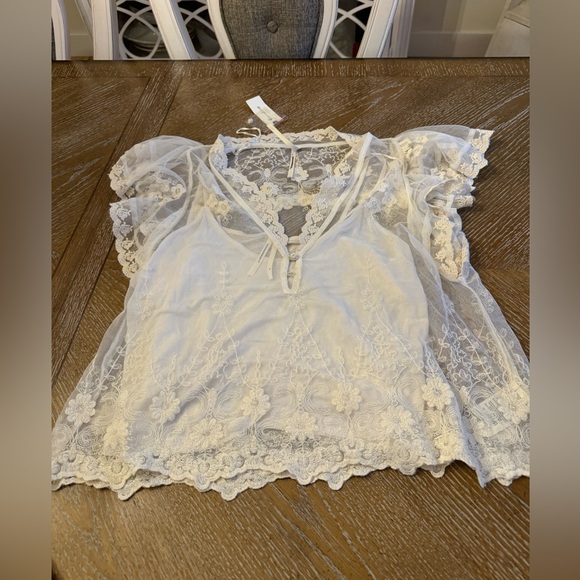 ANTHROPOLOGIE lace shirt. NWT. Blouse.  Lace shirt - Picture 4 of 9